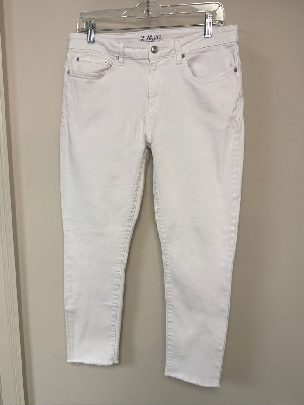 Derek Lam 10 Crosby: Women's White Mid-Rise Authentic Skinny Jean, Size 30